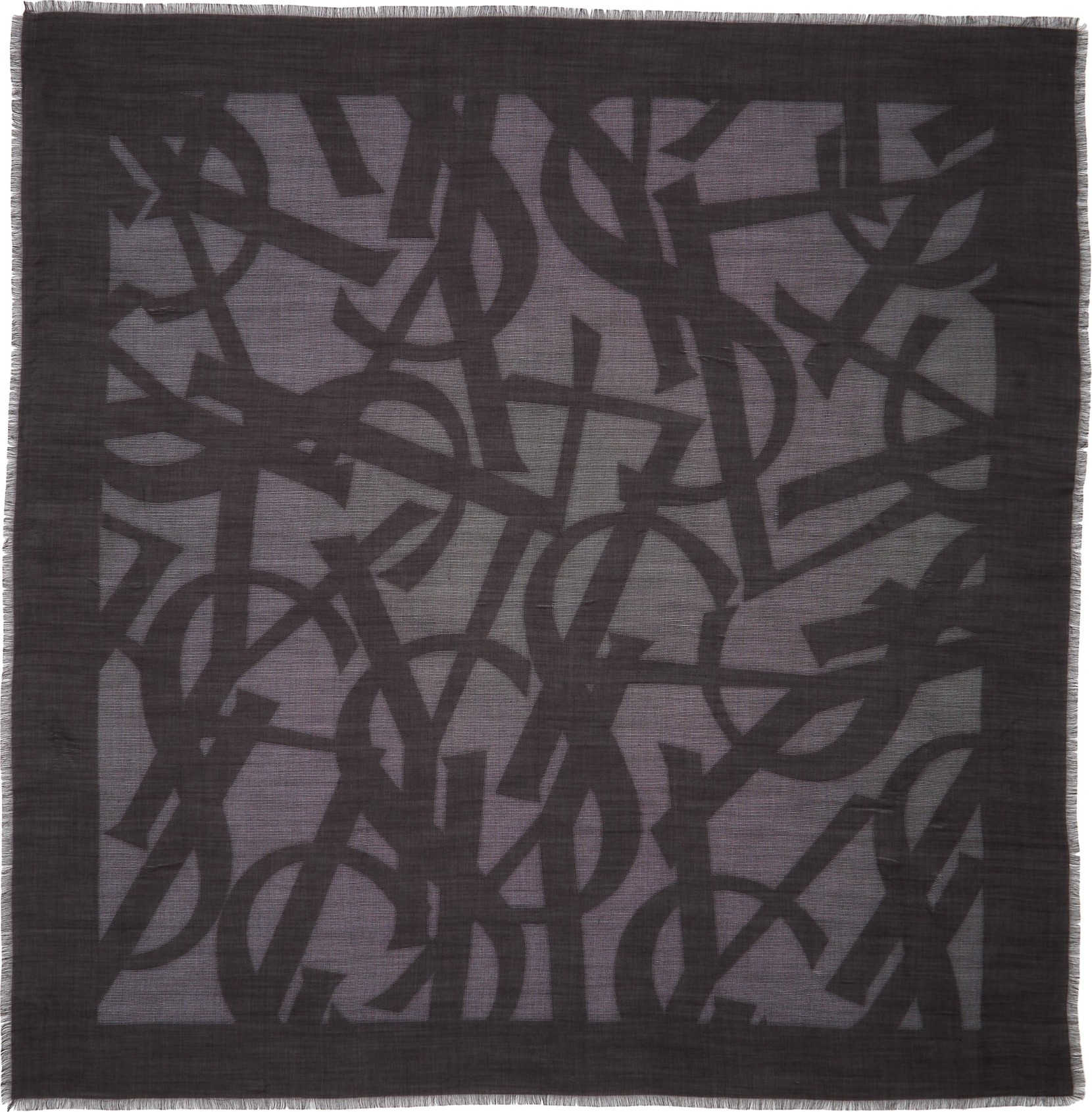 Saint Laurent YSL Random Square Silk & Wool Gauze Scarf