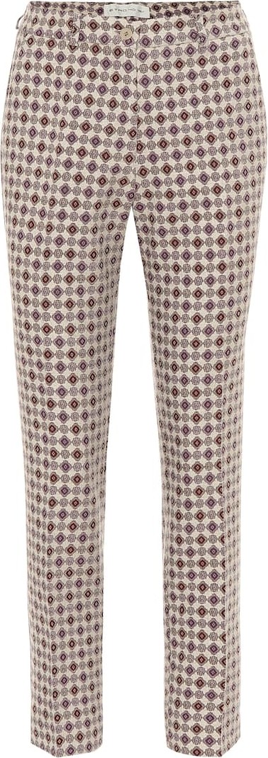 Etro Cropped jacquard pants