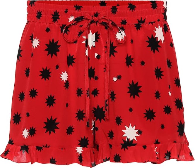 RED Valentino Printed silk shorts