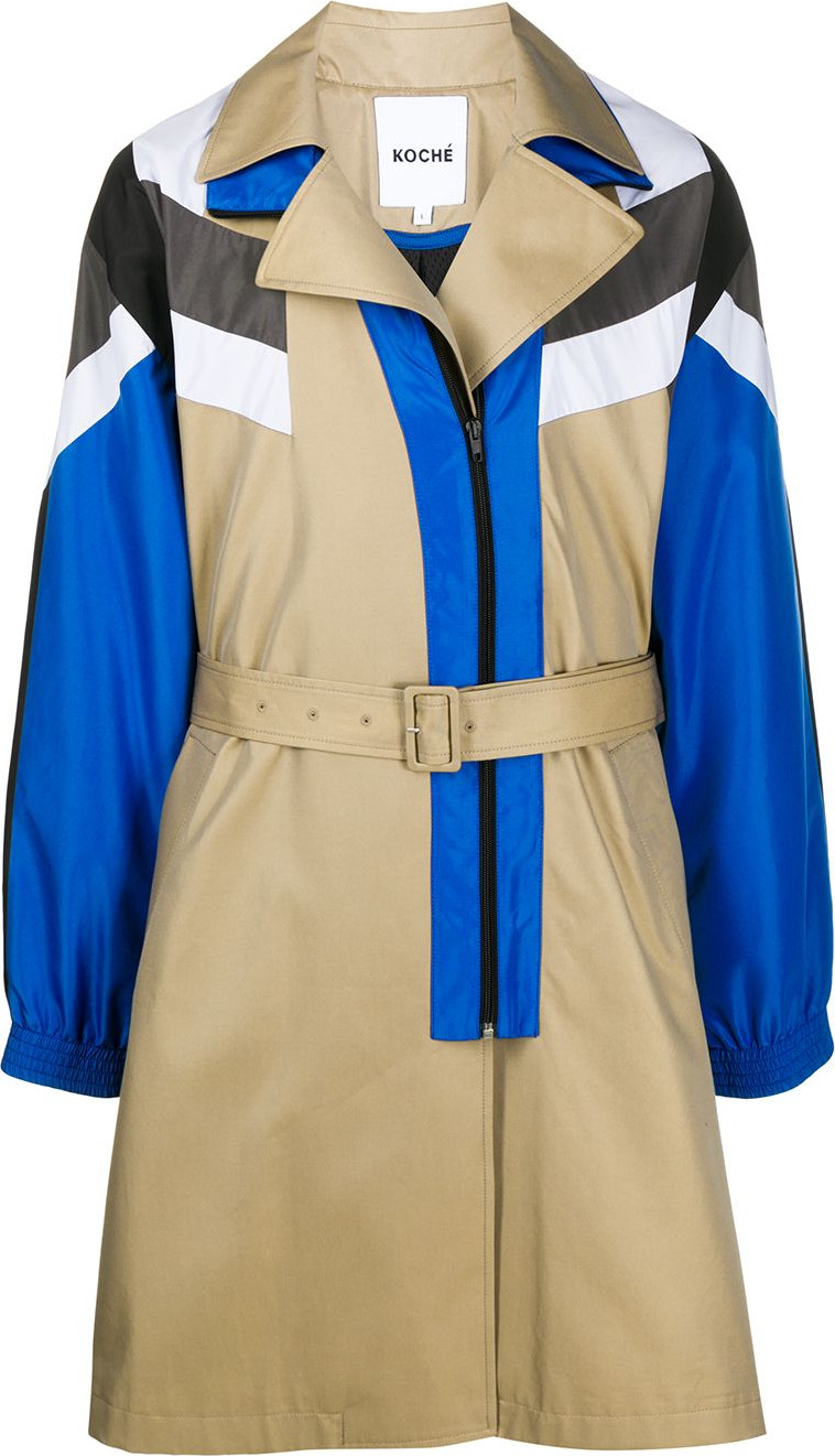 KOCHÉ - Colour-block trench coat