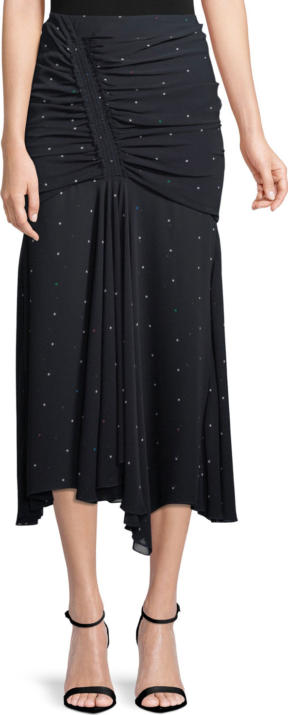 Camilla And Marc Scarlett Dot-Print Ruched Skirt