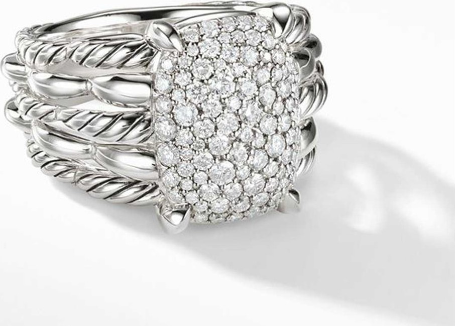 David Yurman Tides Statement Ring with Pavé Plate