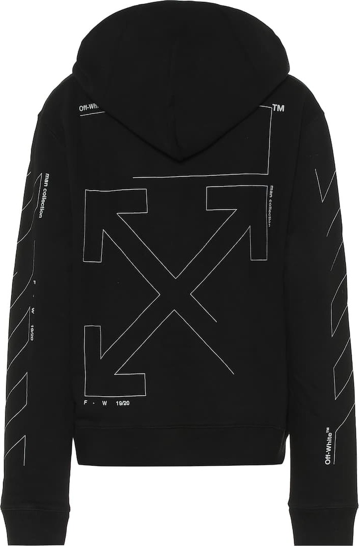 Off White Printed cotton hoodie