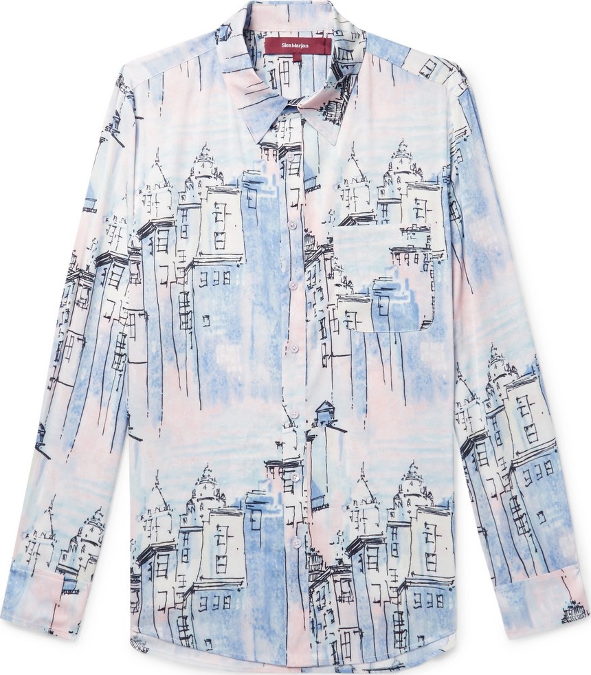 Sies Marjan Sander Printed Washed-Satin Shirt