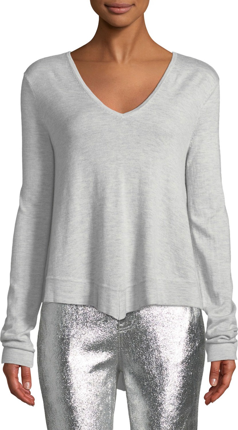 Derek Lam 10 Crosby Ventura V-Neck High-Low Tiered Sweater