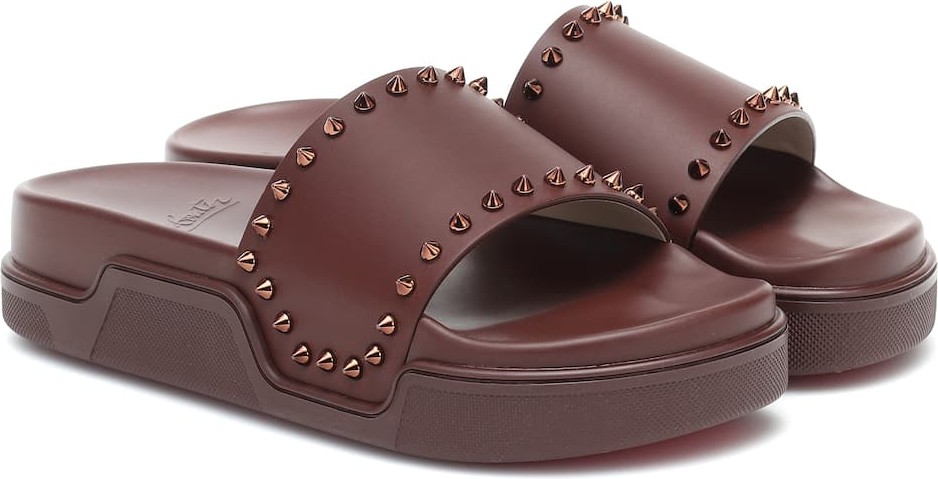 Christian Louboutin Pool Stud leather slides