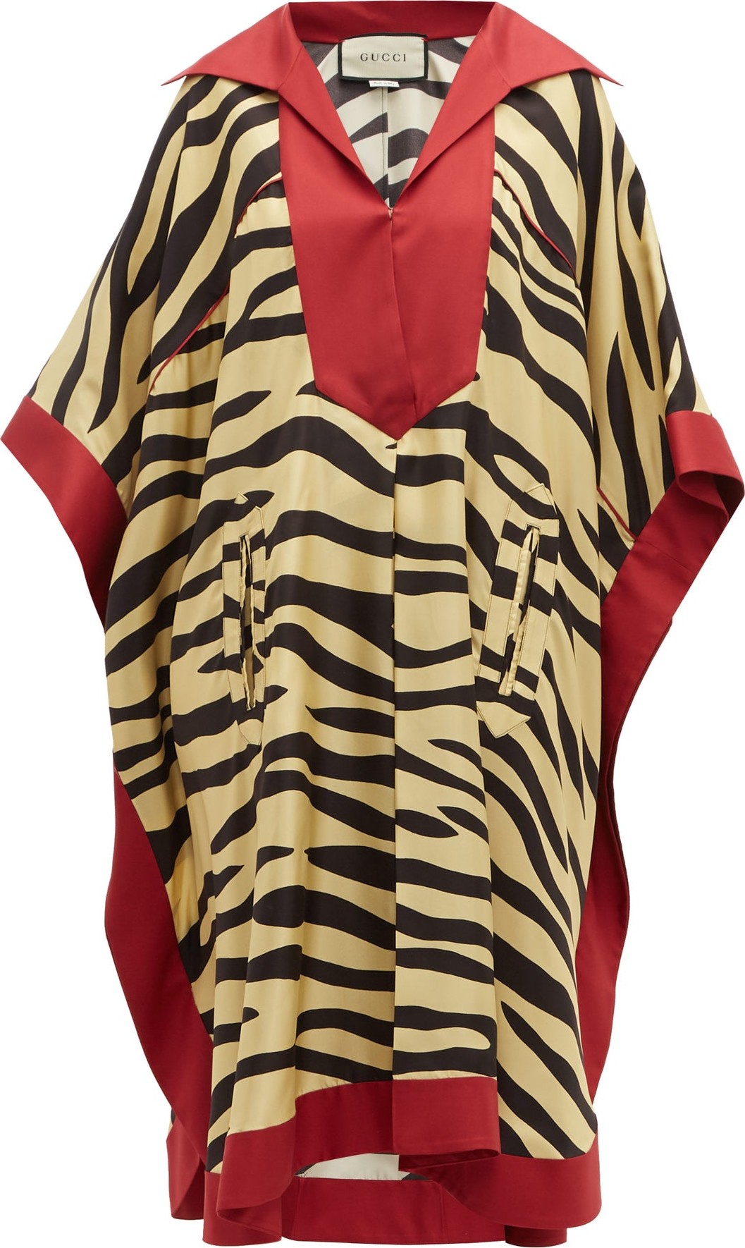Gucci Zebra-print silk kaftan dress
