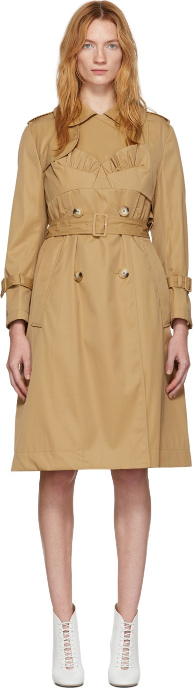 Simone Rocha Beige Bustier Trench Coat