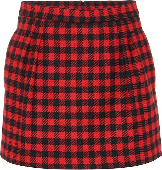 RED Valentino Checked wool-blend shorts