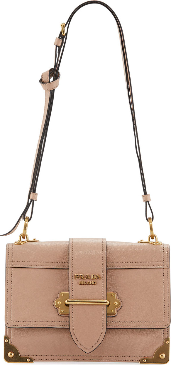 Prada Glace Cahier Small Calf Shoulder Bag
