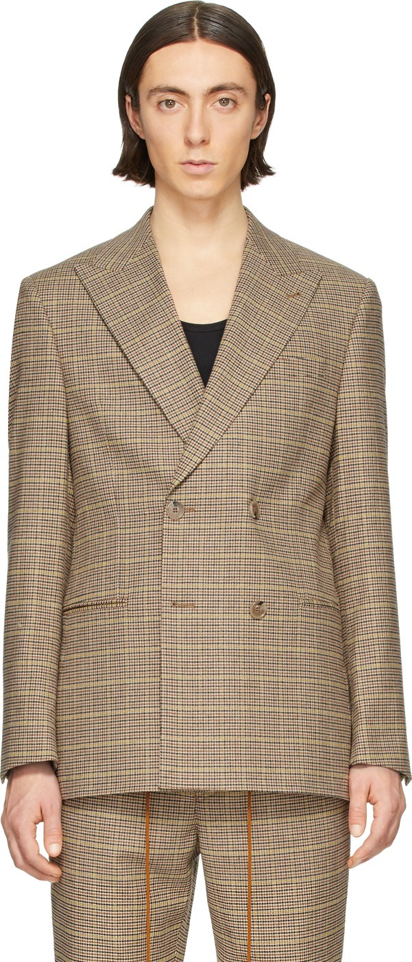 Nanushka Brown Wool Malvin Double-Breasted Blazer