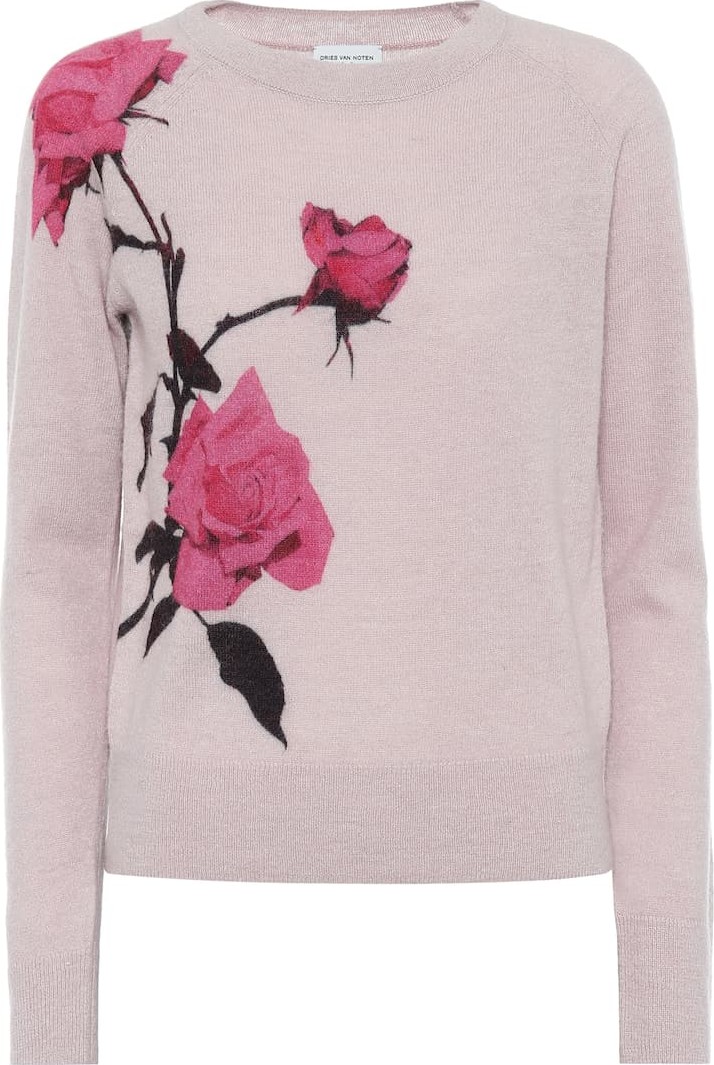 Dries Van Noten Floral alpaca-blend sweater