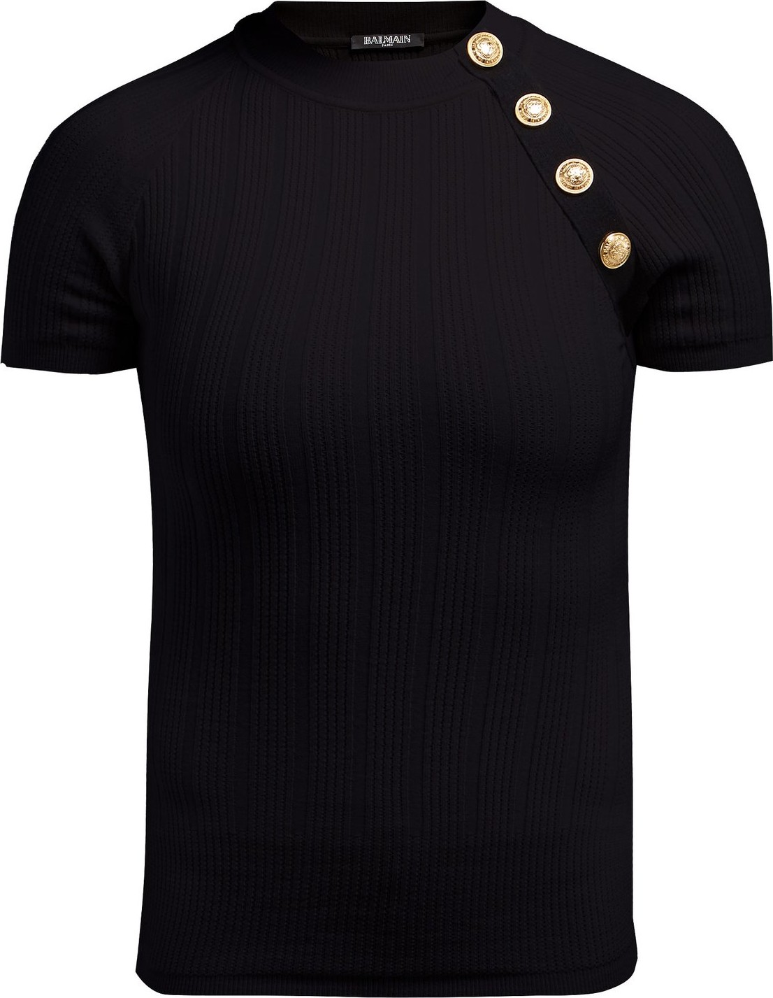 Balmain Button-embellished wool-blend top