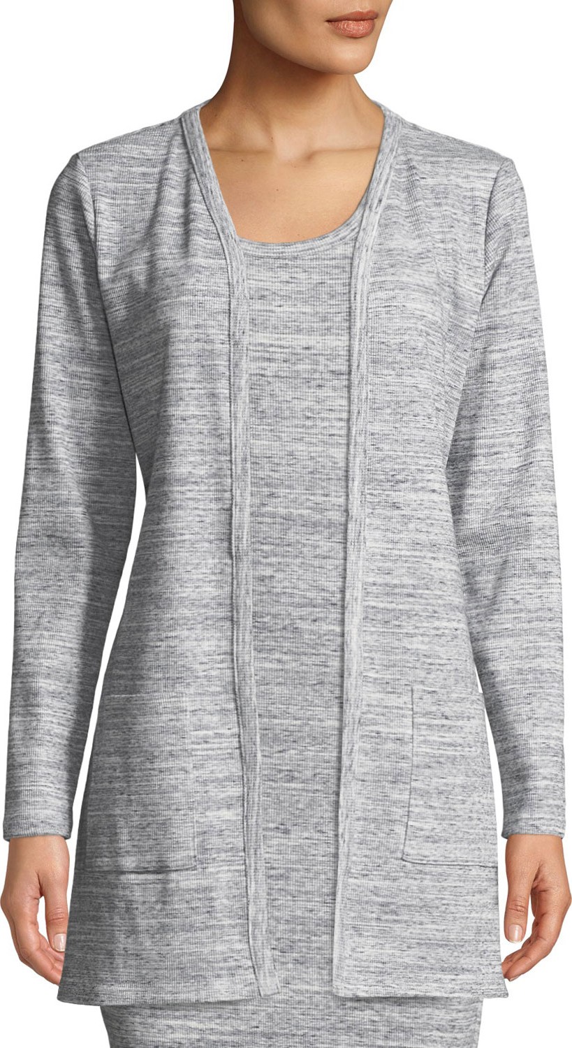 MICHAEL MICHAEL KORS Ribbed Long-Sleeve Tie-Waist Cardigan