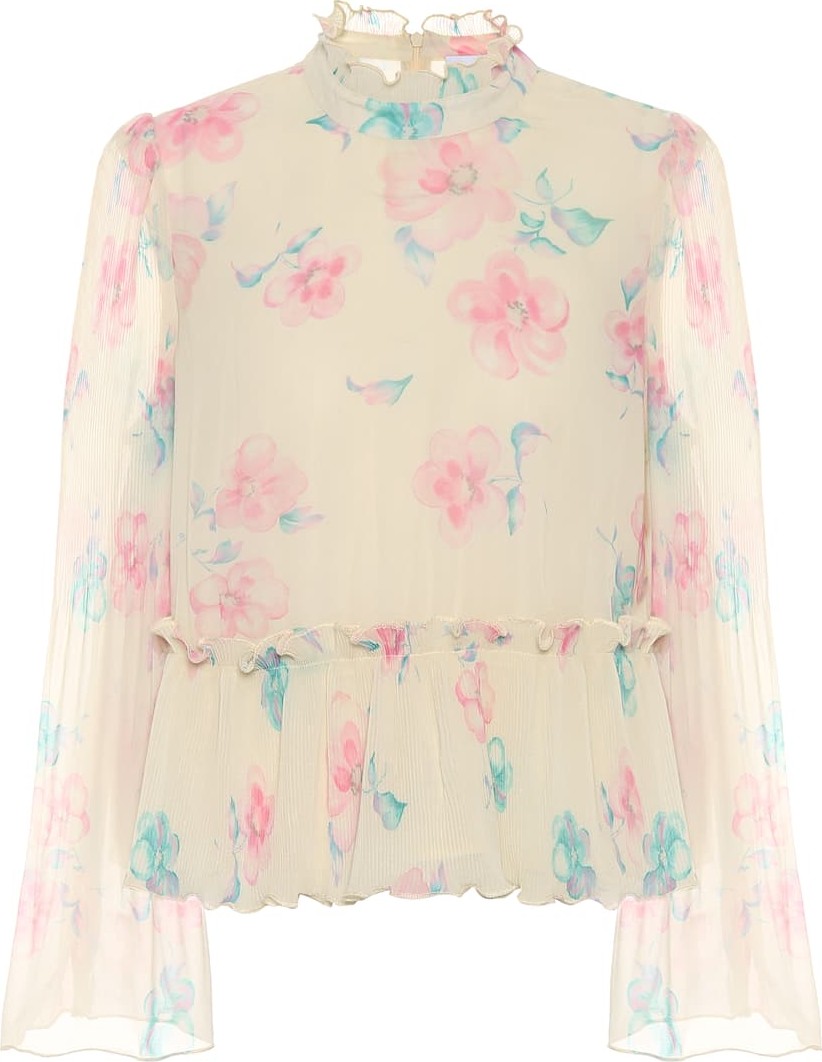 Ganni Floral georgette blouse