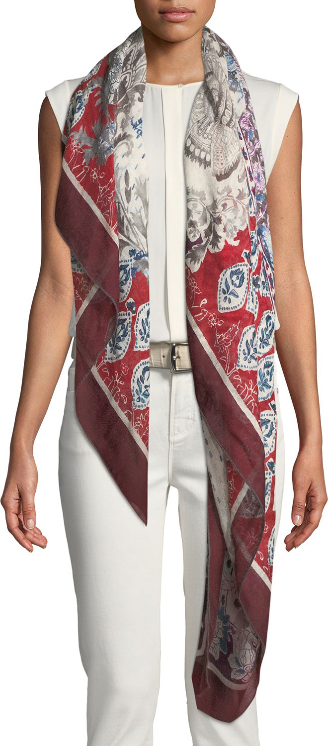 Loro Piana Notturno Indiano Cashmere-Blend Shawl