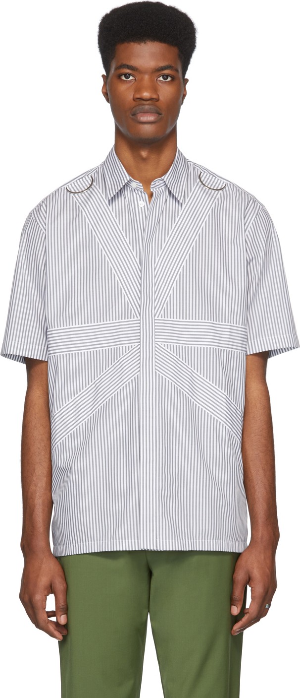 Stella McCartney Grey & White Nicholai Short Sleeve Shirt