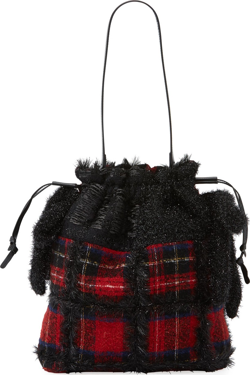 Simone Rocha Tartan Patchwork Drawstring Bag