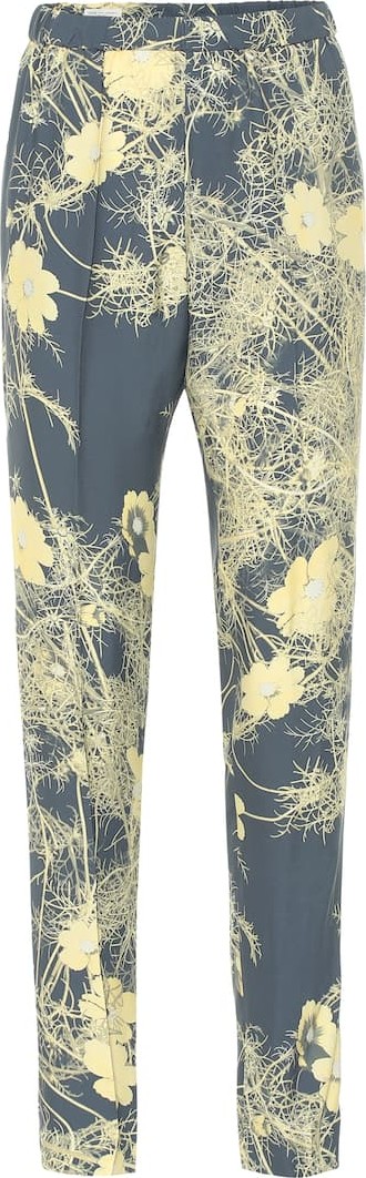 Dries Van Noten Floral high-rise crêpe pants