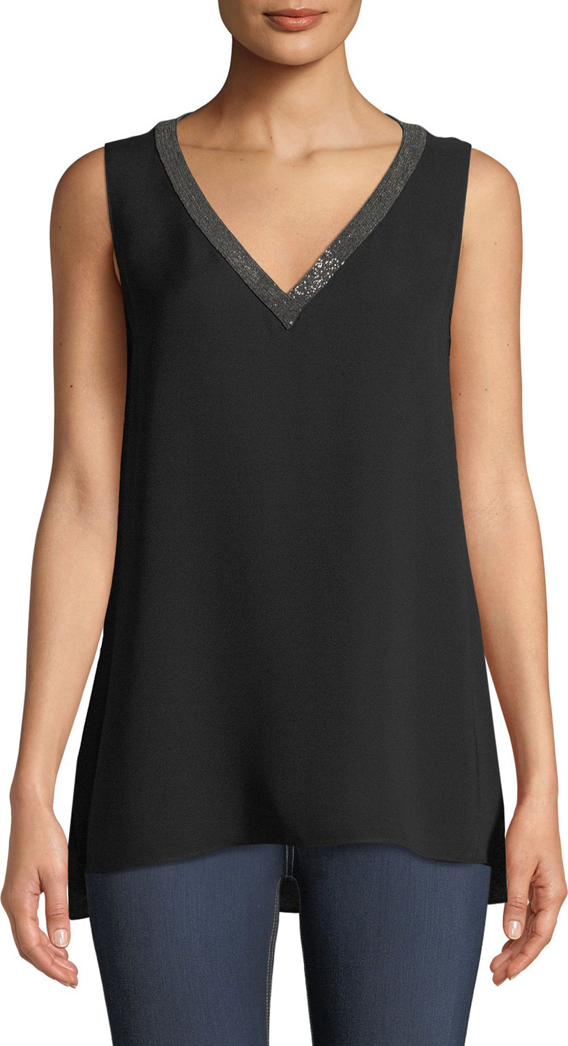 Lafayette 148 New York Theora Double-Georgette Silk Blouse