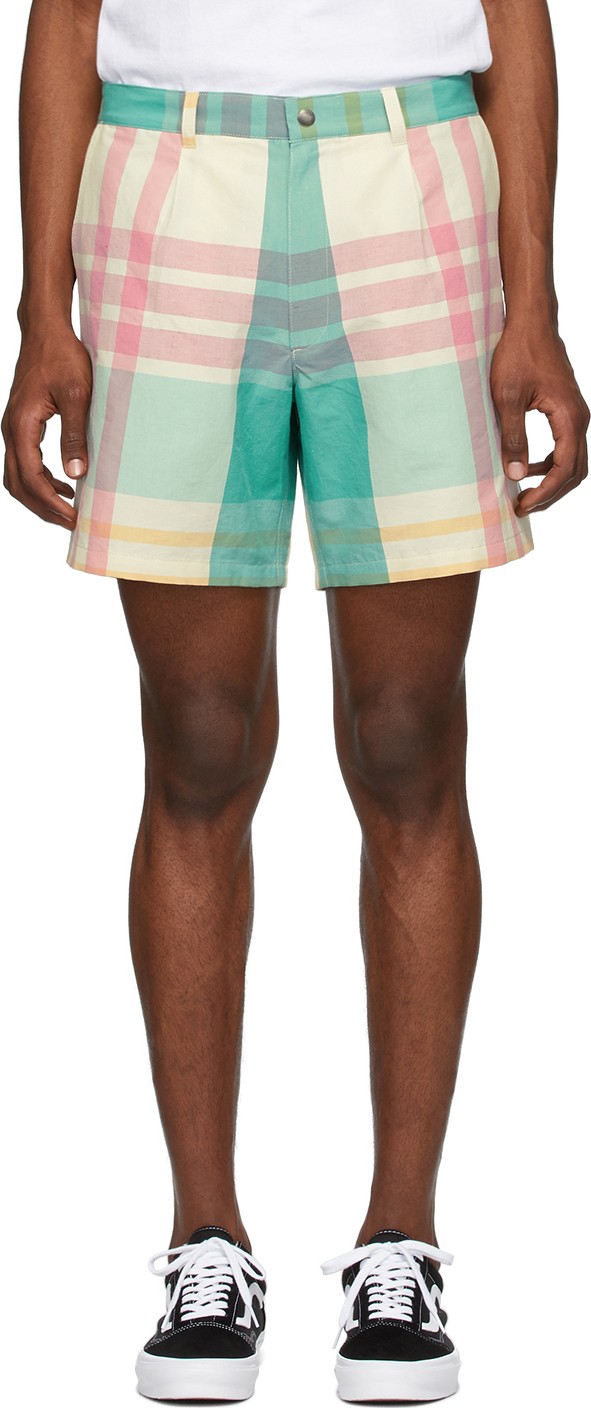 Noah NYC Multicolor Check Madras Shorts
