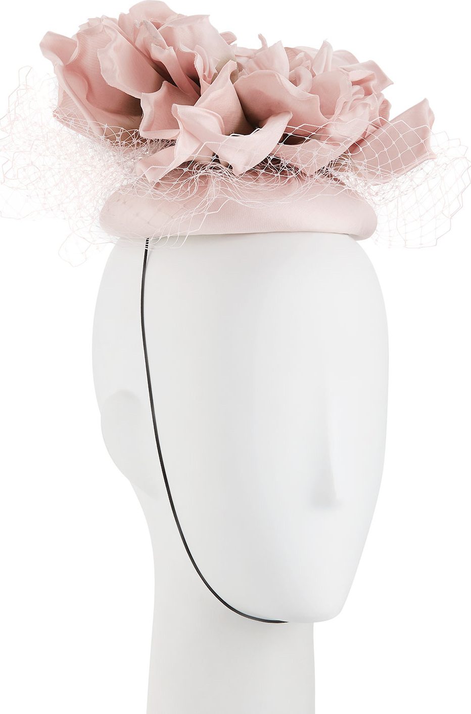 Rachel Trevor Morgan Flower Pillbox Hat w/ Veiling