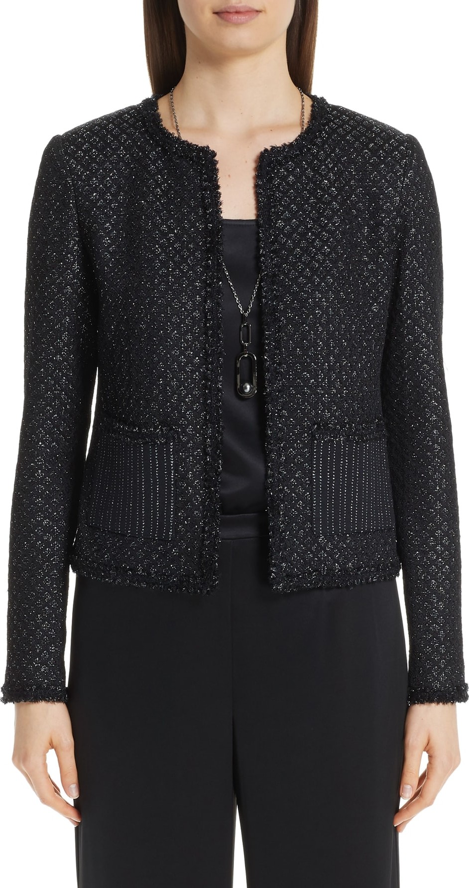 St. John Shimmer Inlay Brocade Knit Jacket
