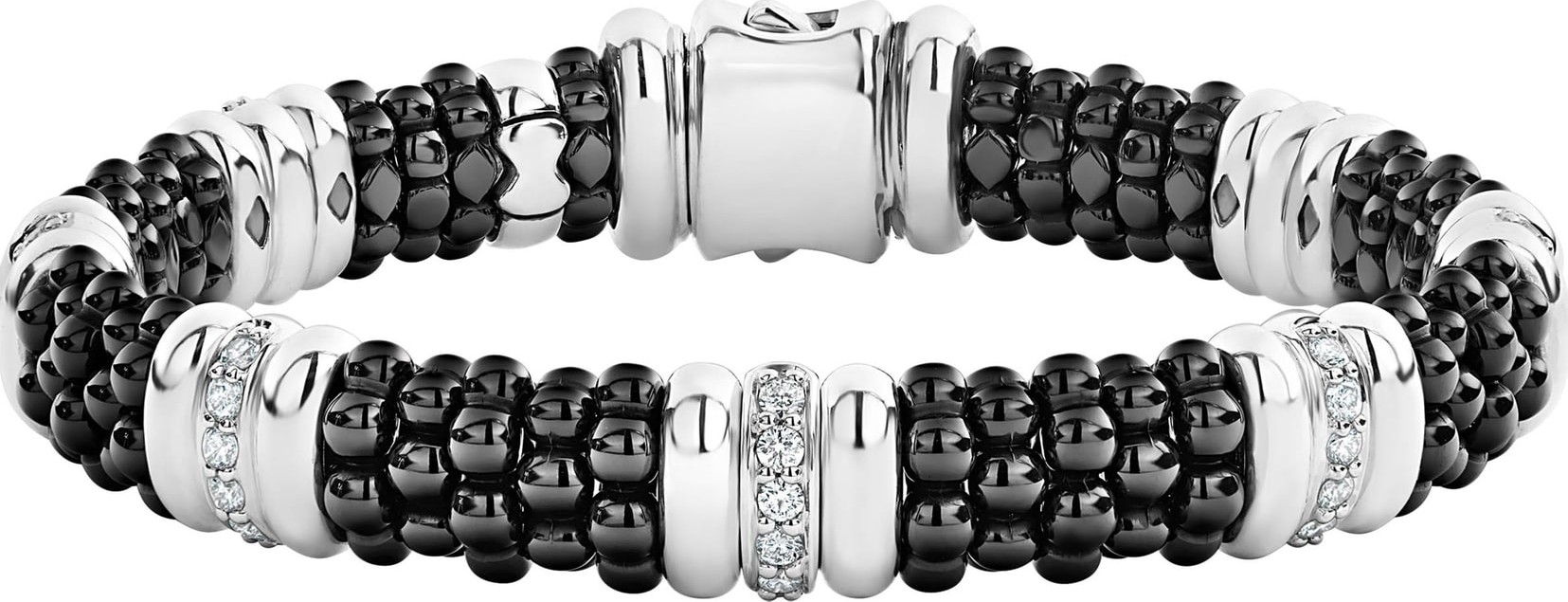LAGOS LAOGS Black Caviar Diamond 7-Link Bracelet