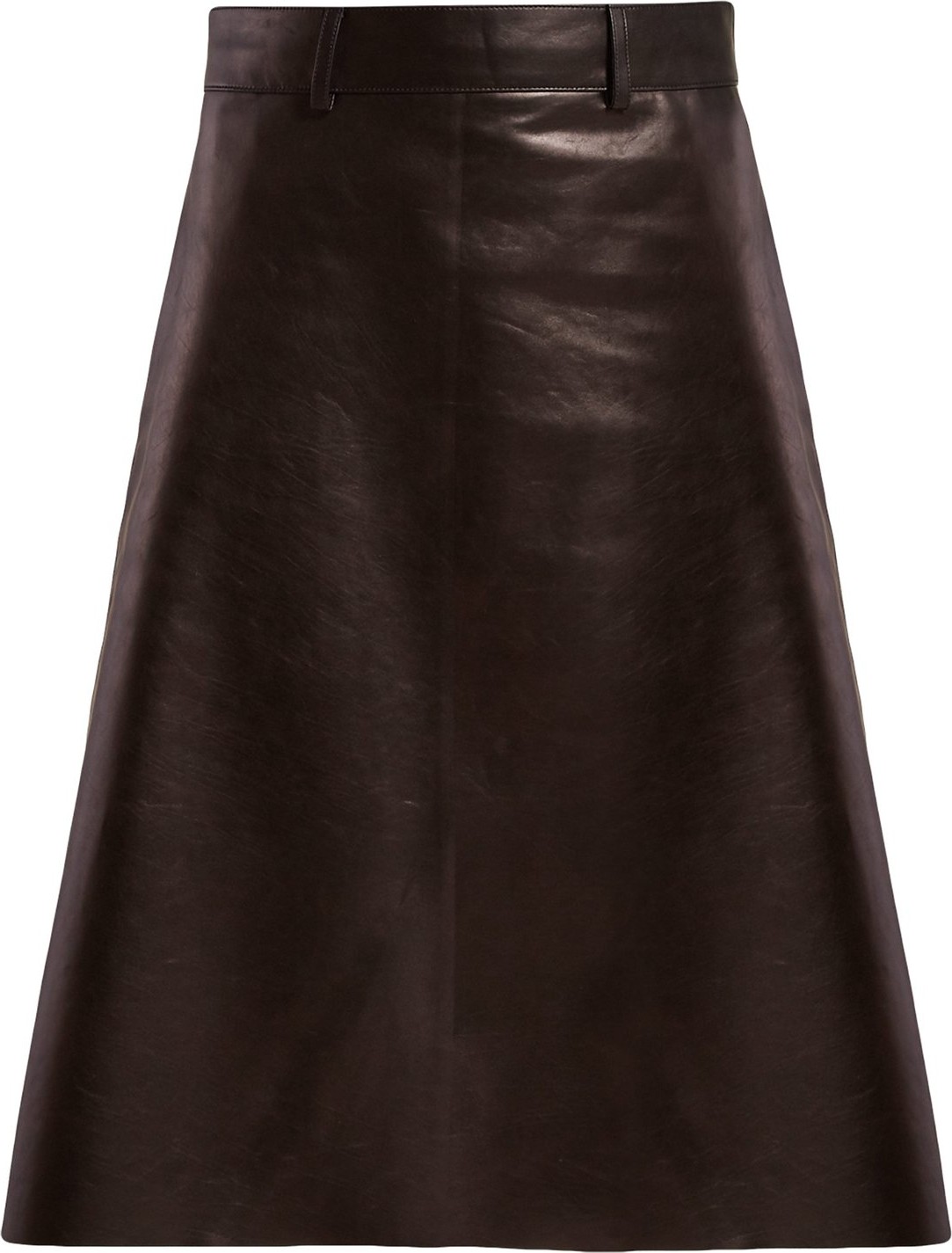 Bottega Veneta A-line leather skirt