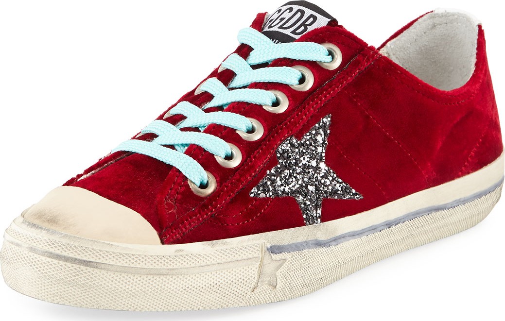 Golden Goose Deluxe Brand V-Star 2 Velvet Lace-Up Sneakers