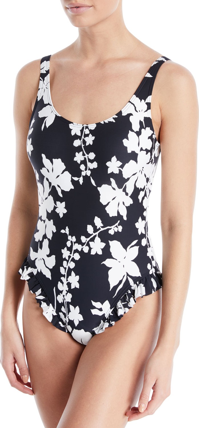 MICHAEL MICHAEL KORS Floral Ruffle One-Piece Swimsuit