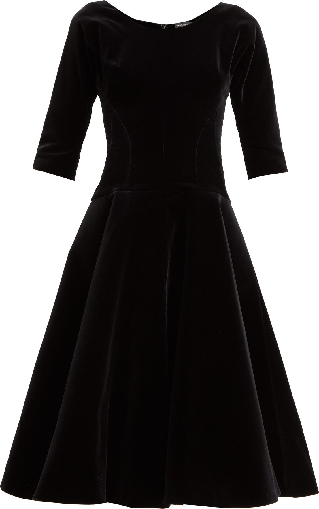 Vika Gazinskaya Full-skirt velvet midi dress