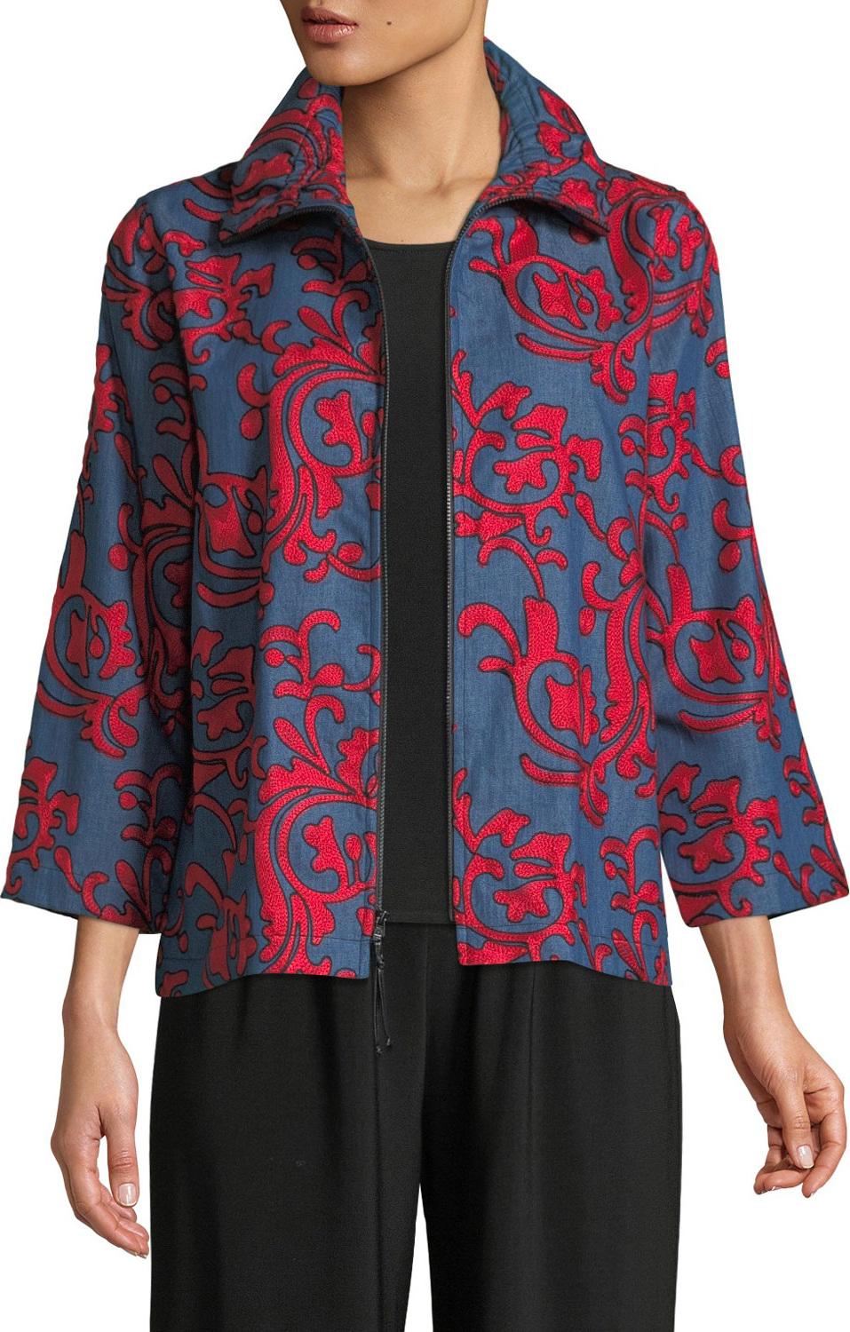 Caroline Rose Divinely Denim Embroidered Jacket