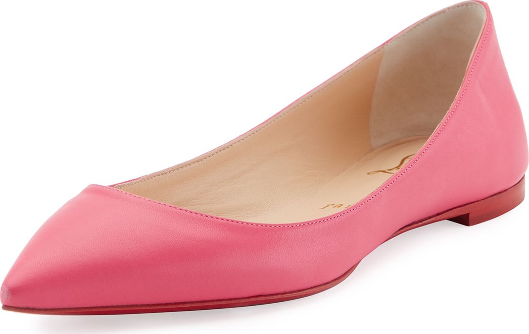 Christian Louboutin Ballalla Smooth Leather Red Sole Ballet Flats