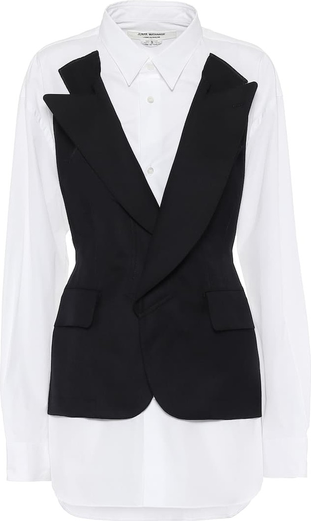 Junya Watanabe Cotton and wool-blend blazer shirt