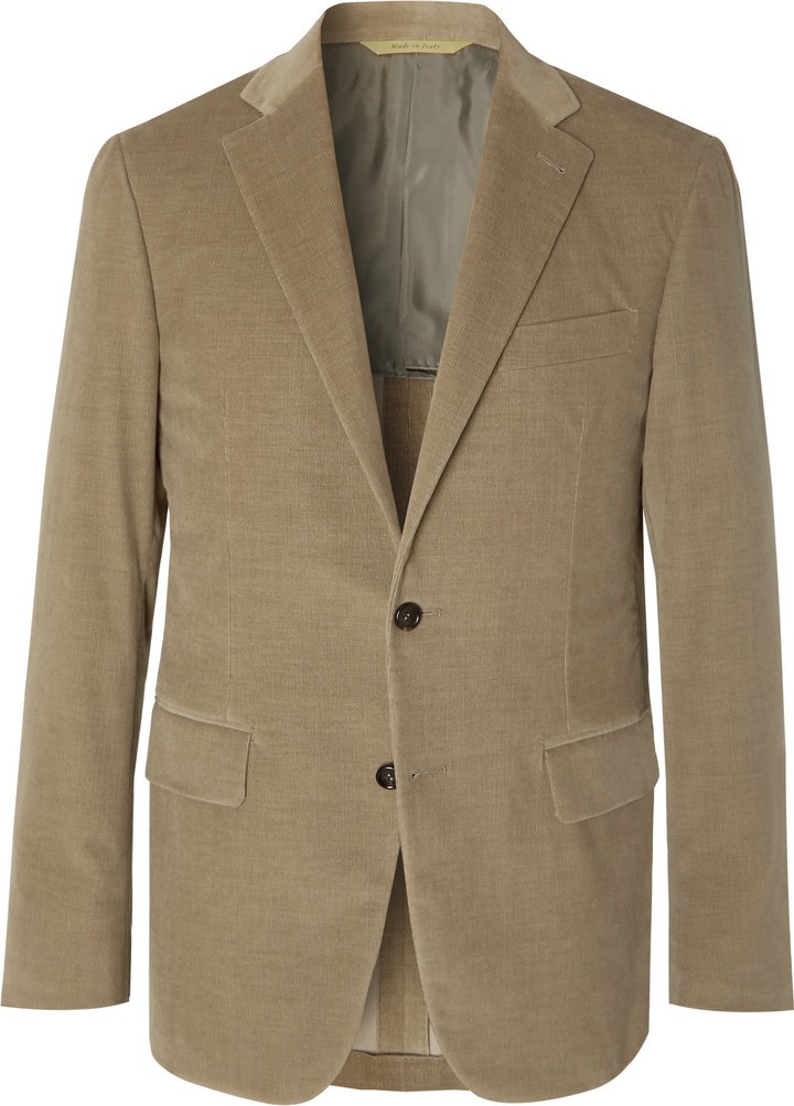 Canali Light-Brown Kei Cotton-Blend Corduroy Suit Jacket