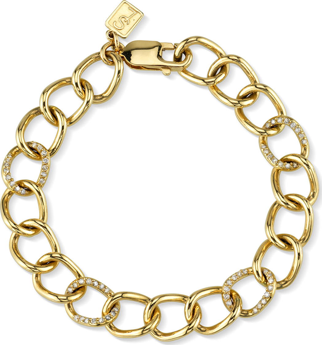 Sheryl Lowe 14k Gold Diamond Link Bracelet