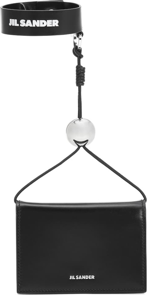 Jil Sander Logo leather clutch