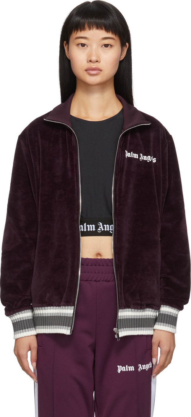 Palm Angels Purple Chenille Track Jacket
