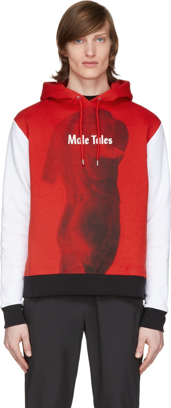 Paco Rabanne Red & White Peter Saville Edition 'Male Tales' Hoodie