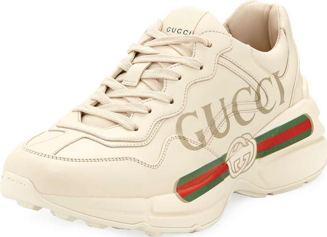 Gucci Gucci-Print Leather Sneakers
