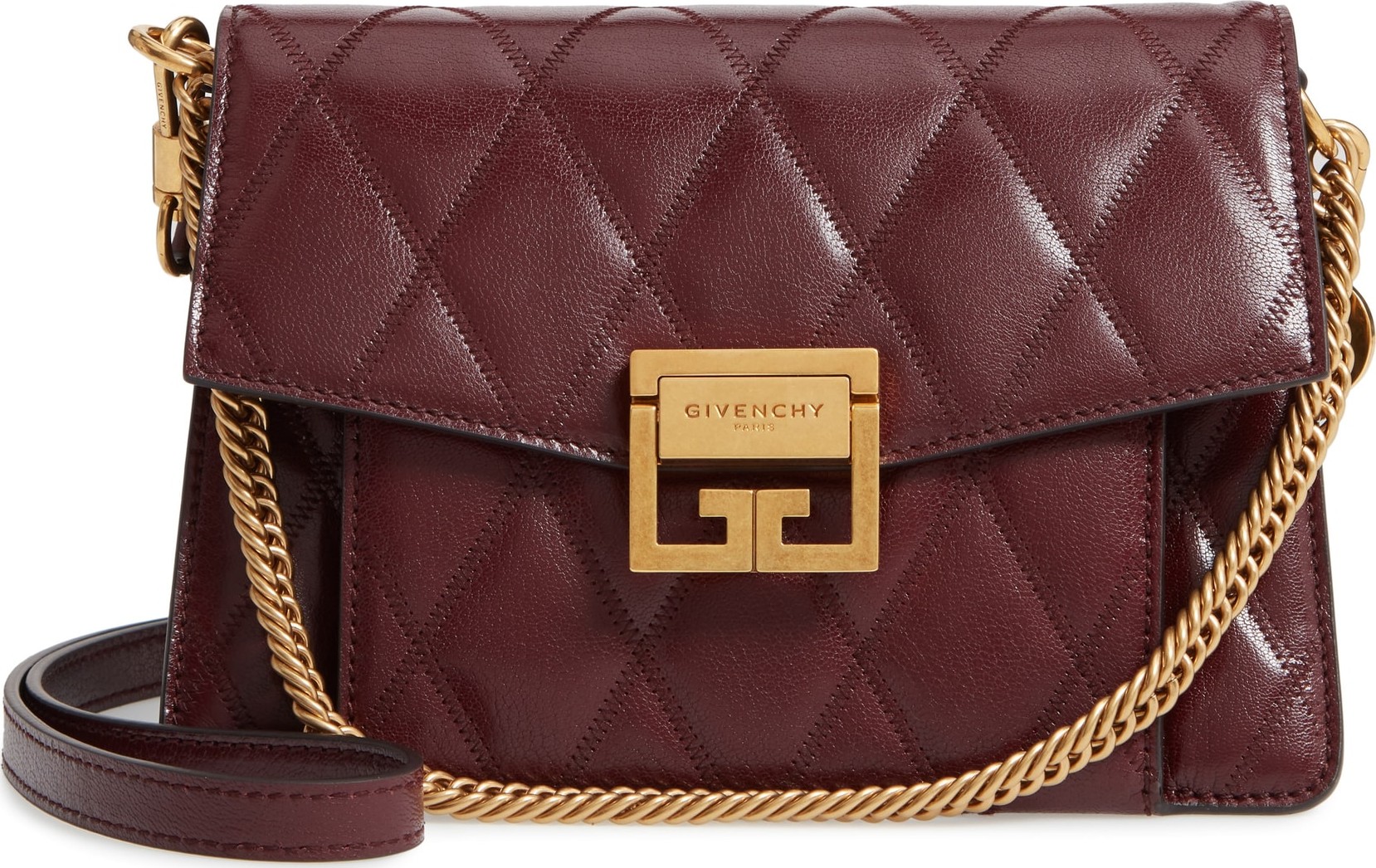 Givenchy Small GV3 Diamond Quilted Leather Crossbody Bag