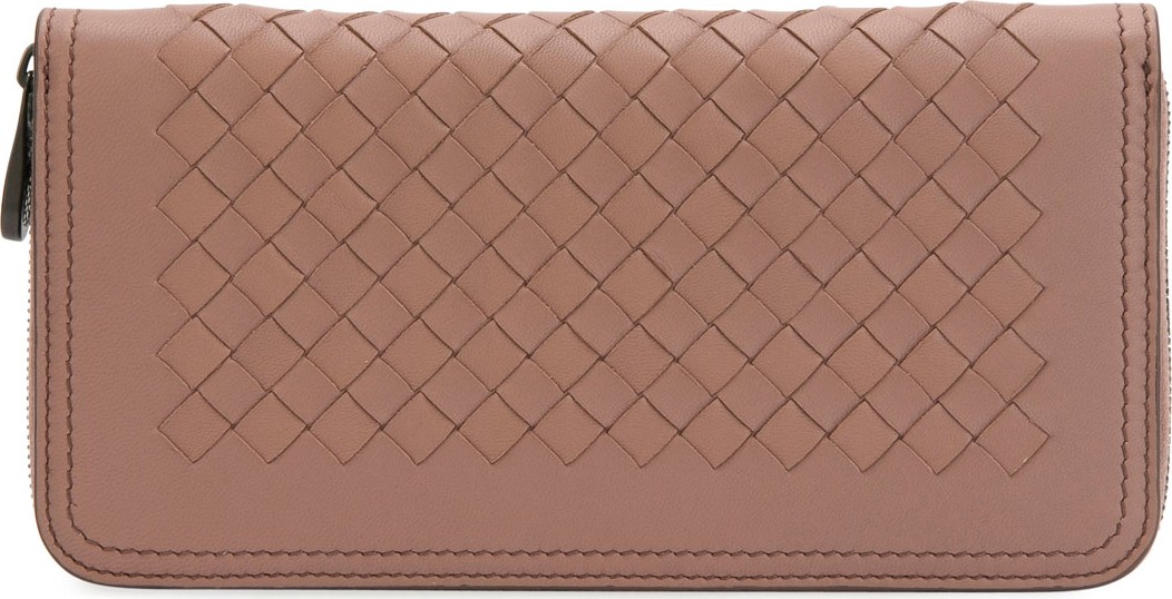 Bottega Veneta Intrecciato Zip-Around Continental Wallet