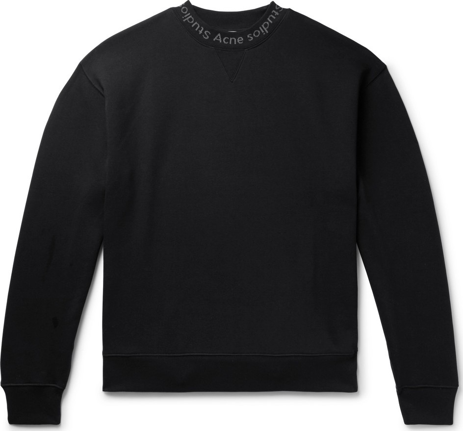 Acne Studios Flogho Logo-Print Fleece-Back Cotton-Jersey Sweatshirt