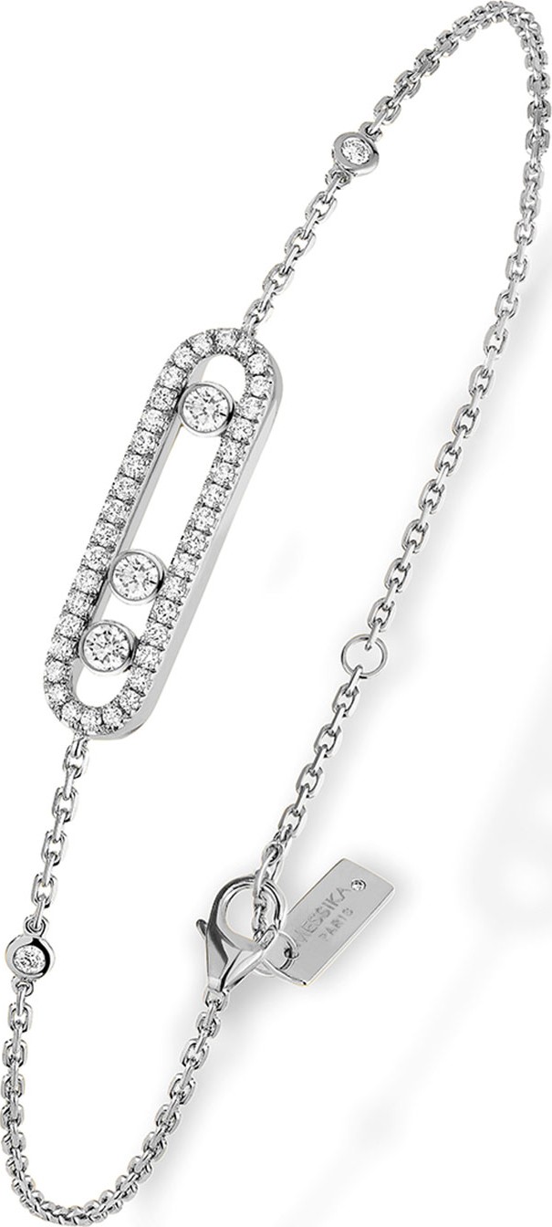Messika Baby Move 18K White Gold Diamond Pave Bracelet