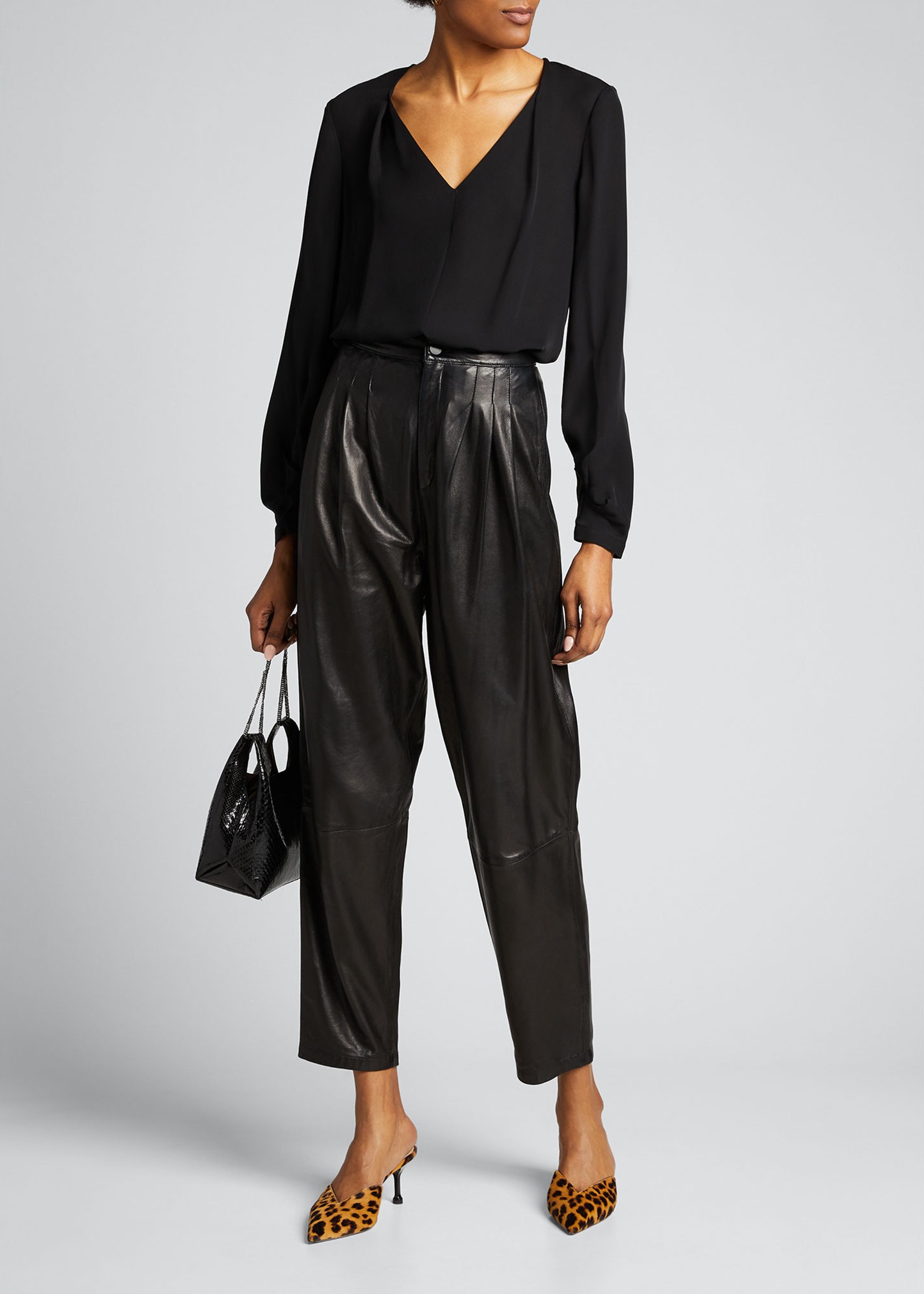 KOBI HALPERIN Marissa V-Neck Long-Sleeve Silk Blouse