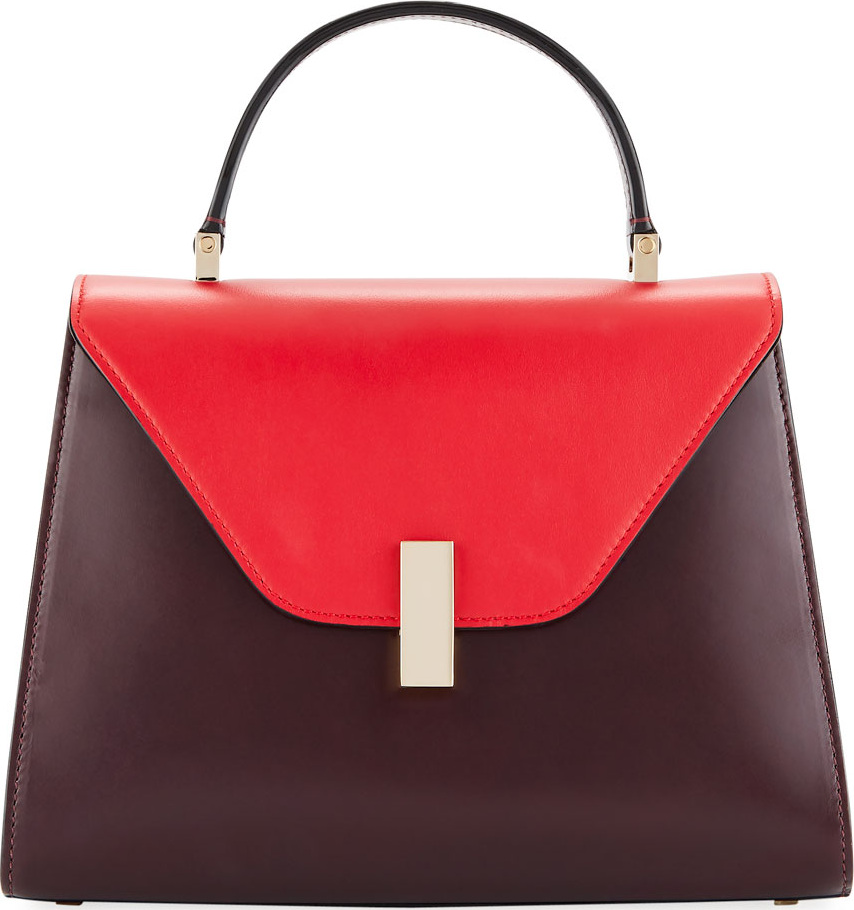 Valextra Iside Medium Colorblock Calf Leather Top-Handle Bag