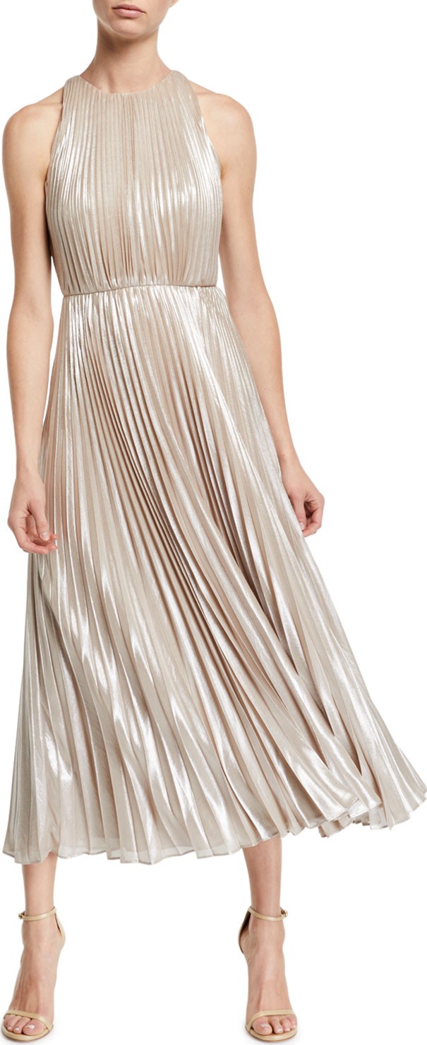 Jill Jill Stuart Ashley Metallic Pleated Gown
