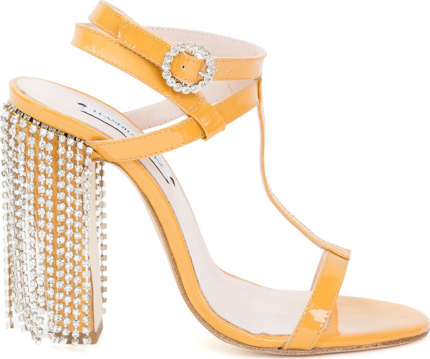 Leandra Medine t-strap rhinestone sandal
