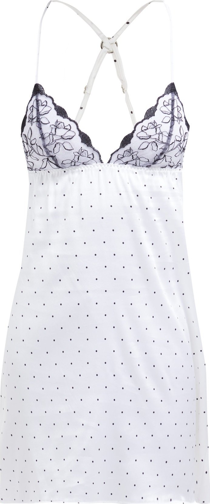 Fleur of England Polka-dot silk-blend nightdress